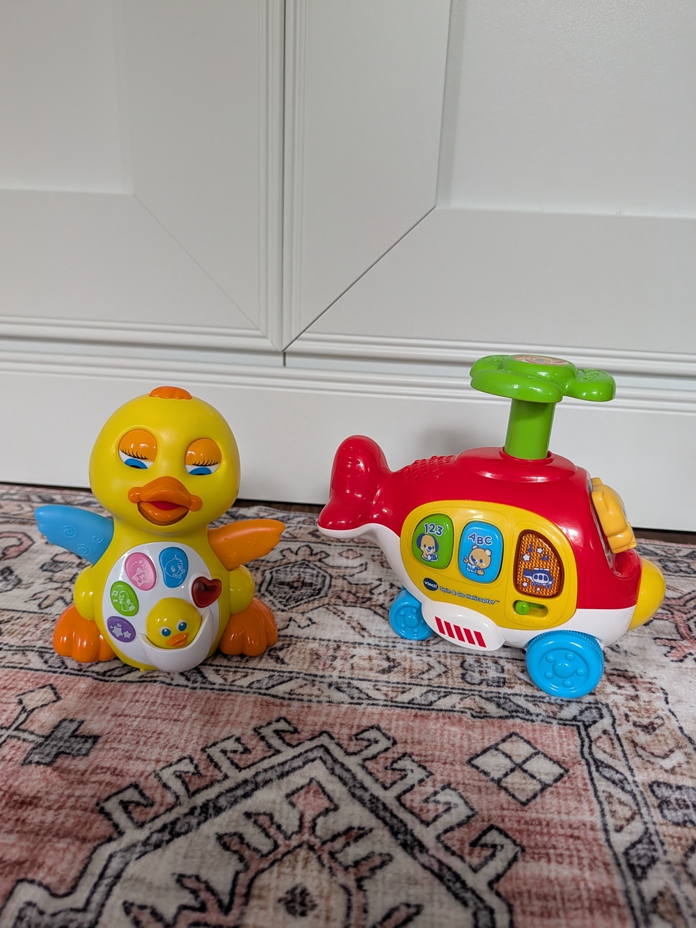 Interactive Learning Duck and Red Helicopter Toy Set Baby Crawling Music Toys